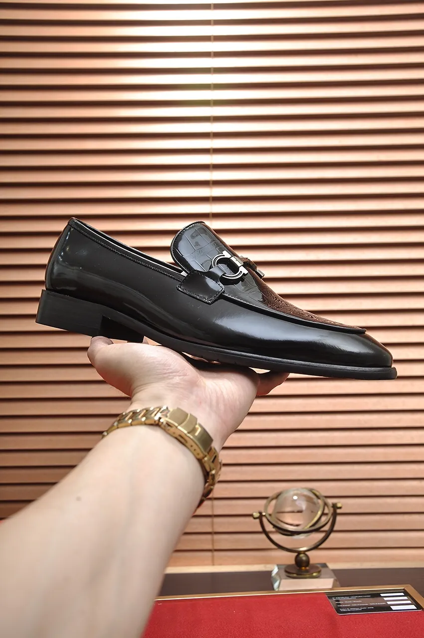 Men's shoes 💰500💶[Ferragamo/Ferragamo] The latest model from the counter. Original imported high-quality cowhide with open sides + imported 🐂 cowhide lining, original luxury metal buckle + original combination outsole. Comparative and stress-free 38--45 (customized for 45)